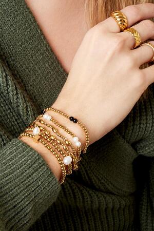 Bracelet pearl mix Gold Stainless Steel h5 Immagine2