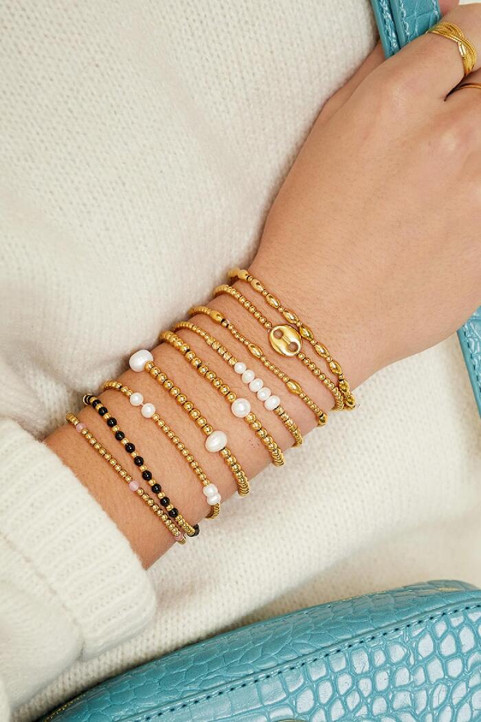 Bracelet Pearl Beads  Gold Stainless Steel Picture2