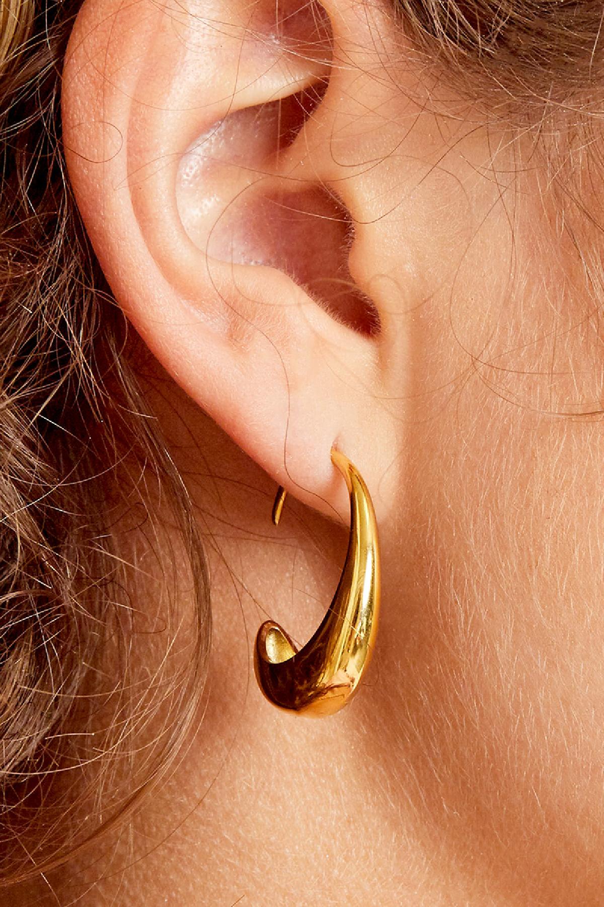 Earrings The Zone Gold Stainless Steel Immagine2