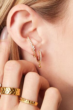 Earrings Diamond Dot Gold Copper h5 Immagine2