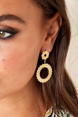 Earrings statement circles Gold Stainless Steel h5 Picture3