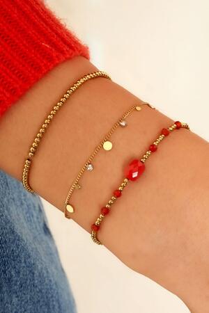 Bracelet simple with rhinestone details Gold Stainless Steel h5 Picture2