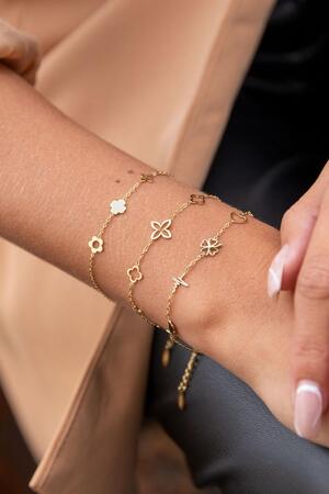 Bracciale minimalista con charms Gold Stainless Steel h5 Immagine2
