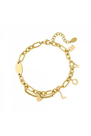 Bracelet chunky love Gold Stainless Steel h5 