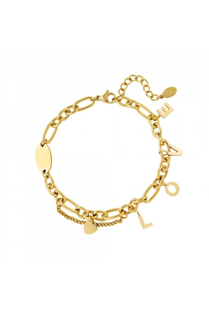 Bracciale grosso amore Gold Stainless Steel 