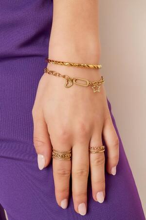 Bracelet with pendant and charms Gold Stainless Steel h5 Picture2
