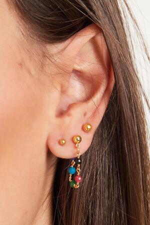 Ohrringe mit Kette und Steinen Gold Kupfer h5 Bild3