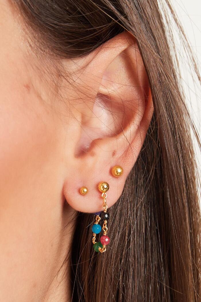 Ohrringe mit Kette und Steinen Gold Kupfer Bild3