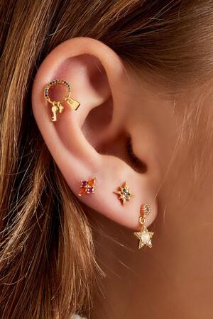 Piercing with charms and zirconia Gold Copper h5 Picture3