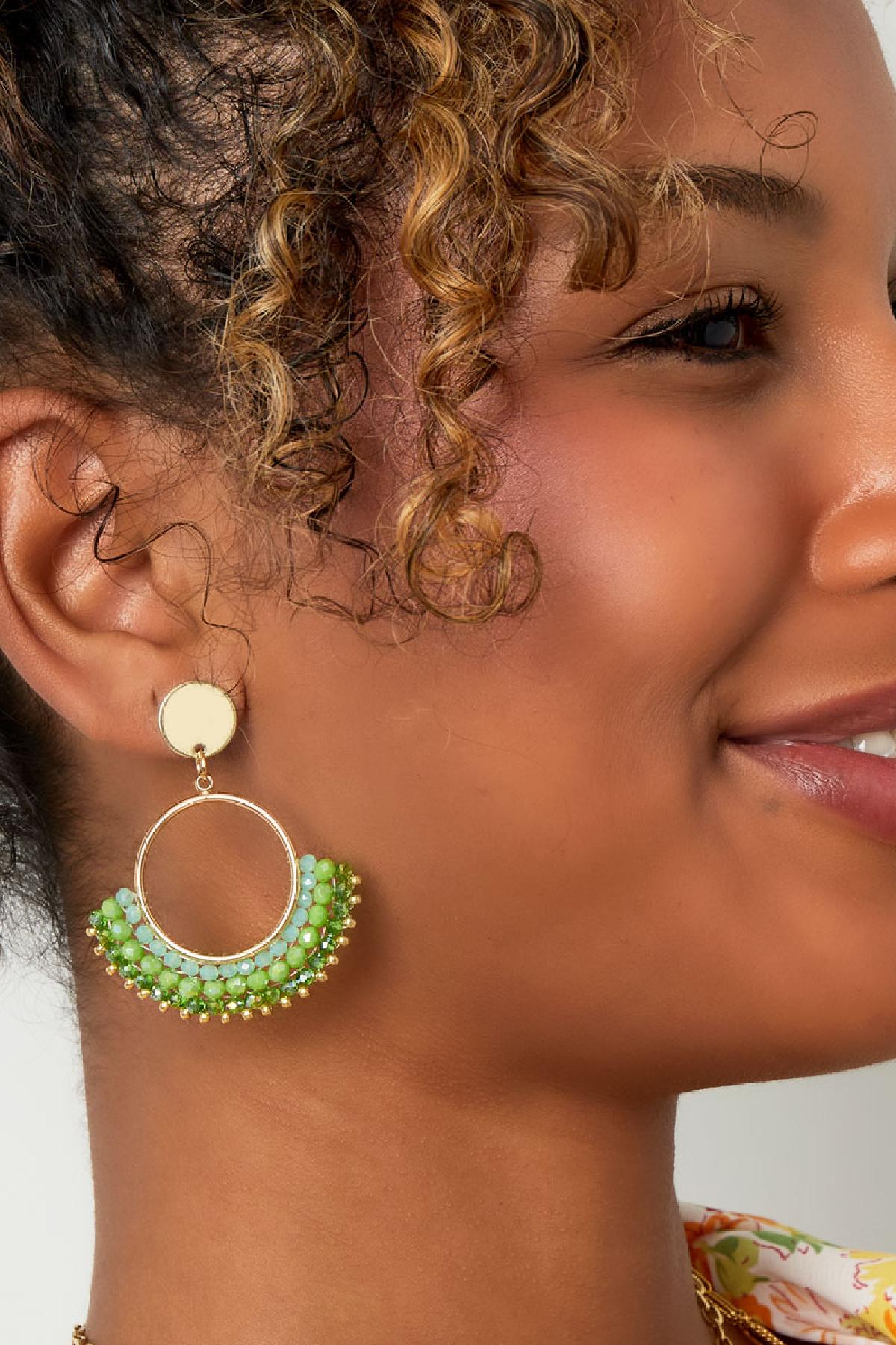 Boucles d'oreilles avec perles de cristal Noir & Or Cuivré h5 Image3