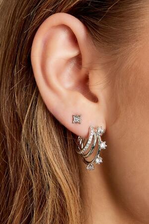 Ear studs star with strass Silver Stainless Steel h5 Picture3