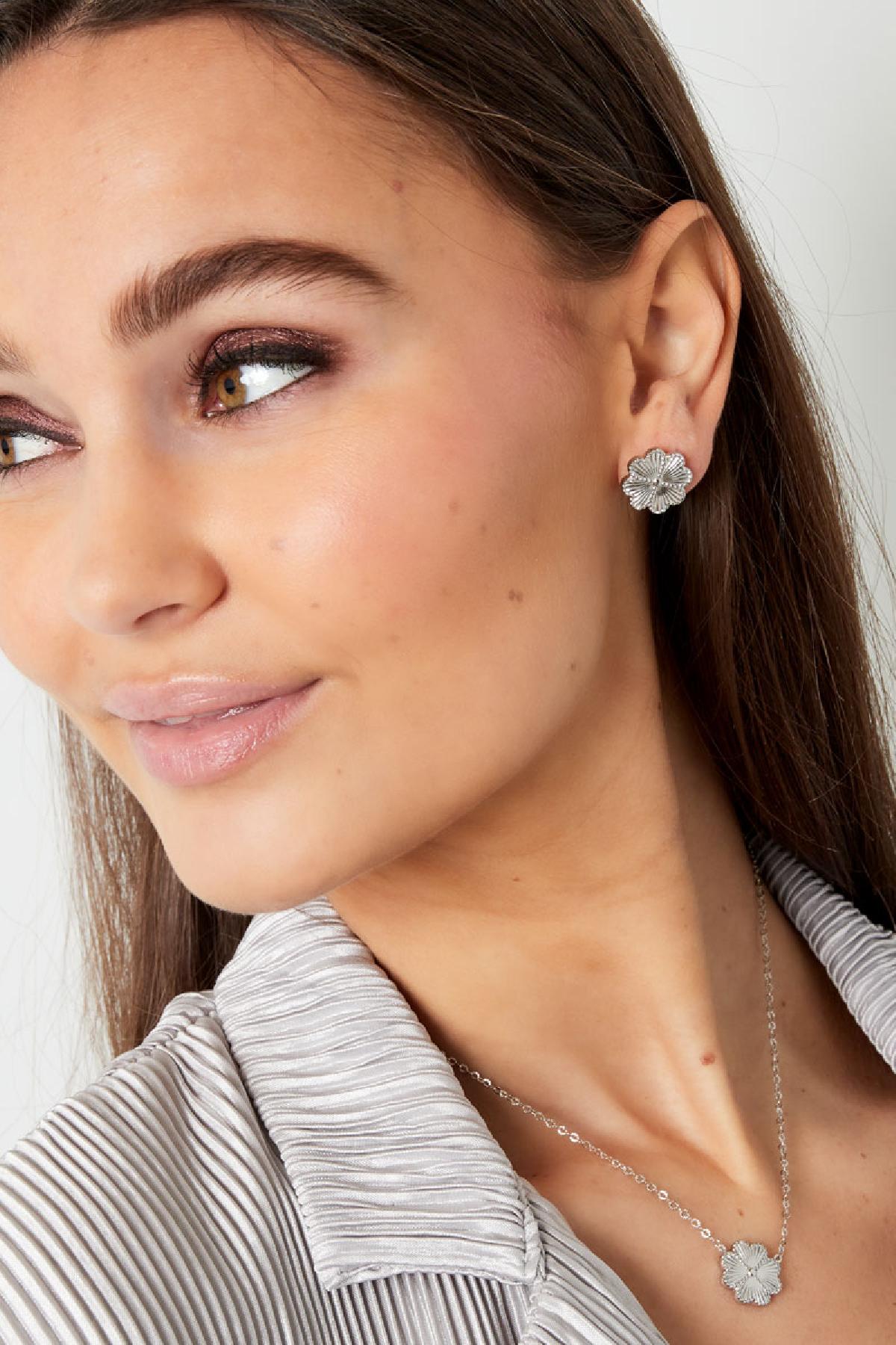 Pendientes flor Oro Acero inoxidable