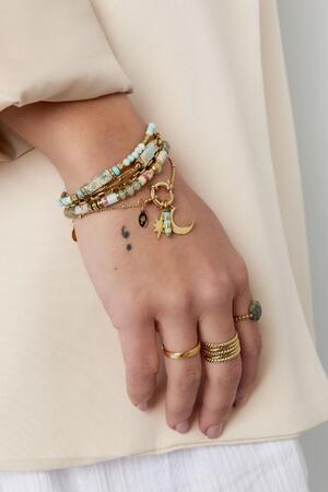 Bracelet perles joyeuses - Collection pierres naturelles Vert & Or Stone h5 Image2