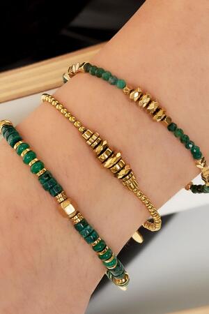 Bracelet basic stones Green & Gold Hematite h5 Picture3