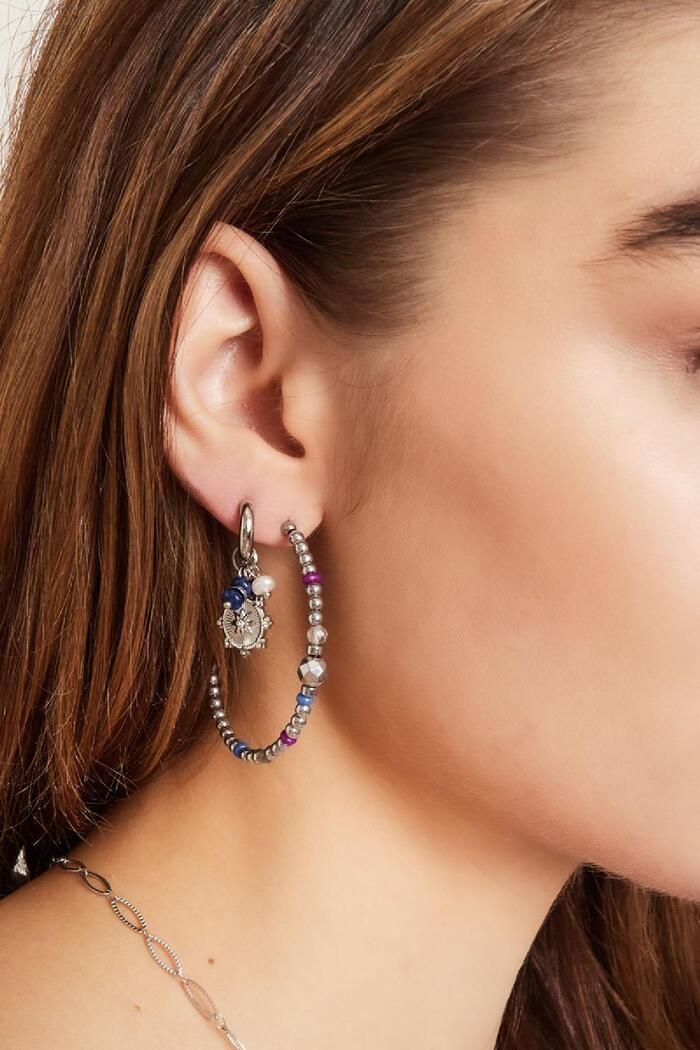 Boucles d'oreilles avec breloque et perles Acier inoxydable Image2