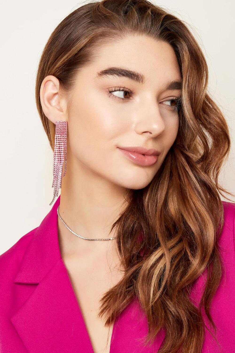 Rhinestone earrings square top - Holiday Essentials Blue & Silver Color Copper h5Picture3