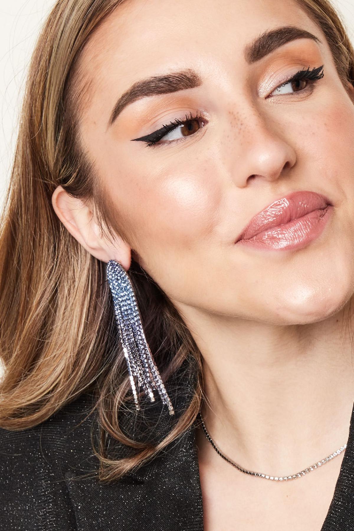 Strass-Ohrringe rund oben - Holiday Essentials Silber Kupfer