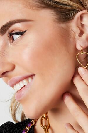 Earrings basic heart Gold Stainless Steel h5 Picture2