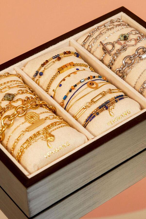 Conjunto de joyas de exhibición de pulseras cuentas pequeñas