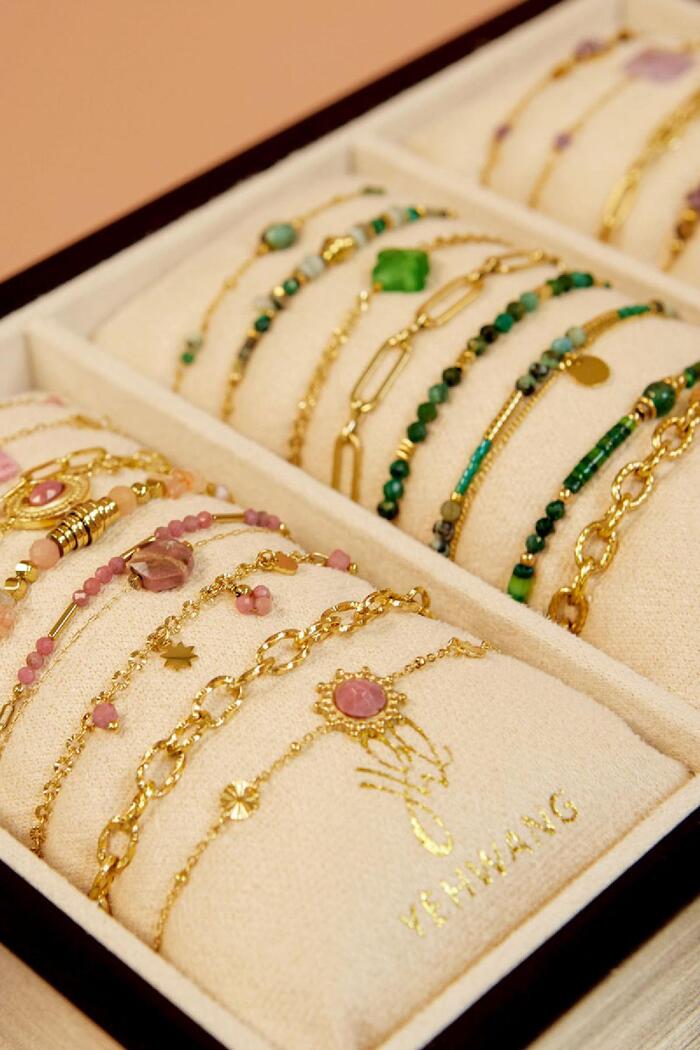 Les bracelets présentent des pierres serties de bijoux Or Acier inoxydable Image2