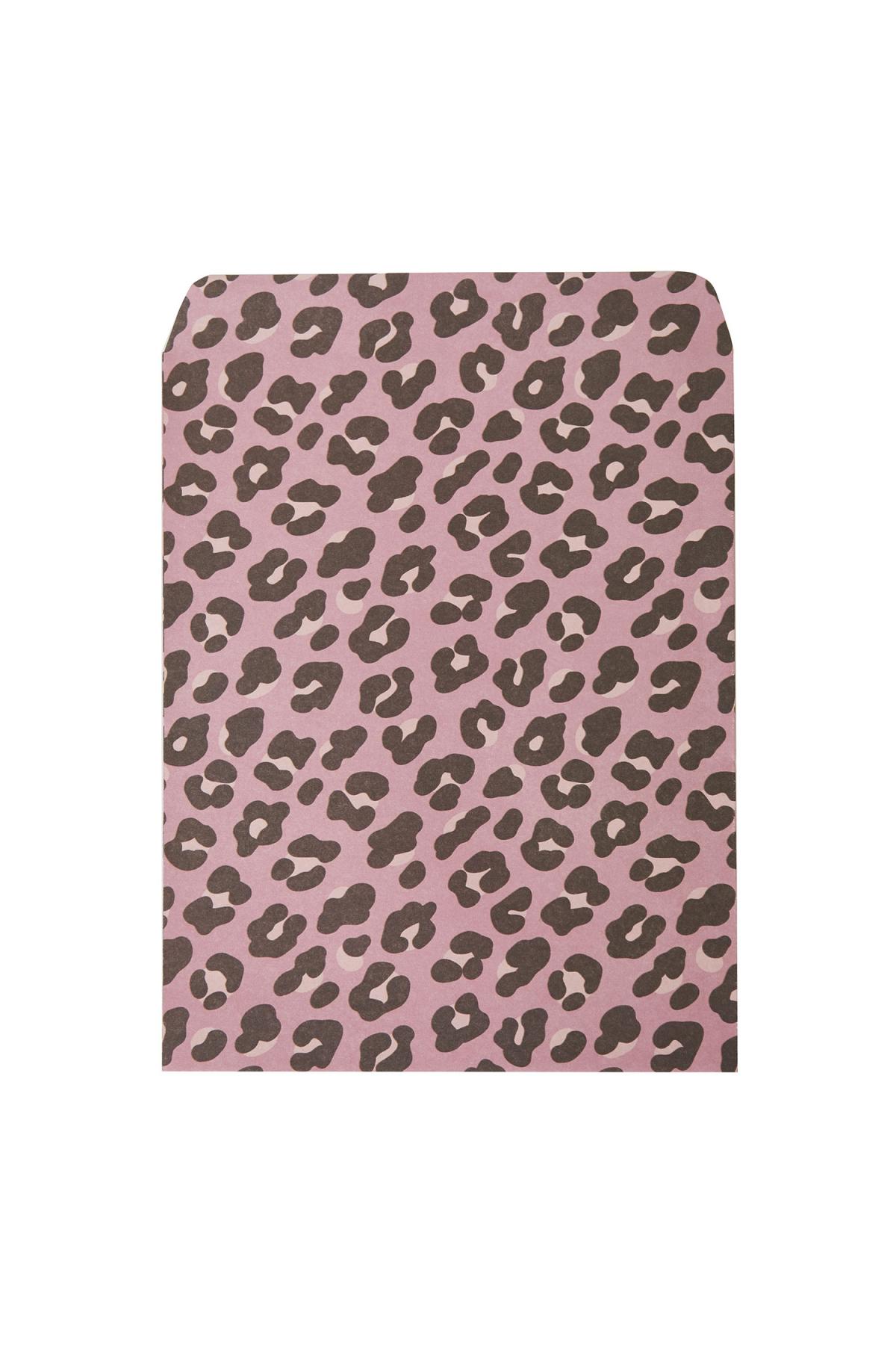 Gift Bag Pink Leopard Large Roze Papier