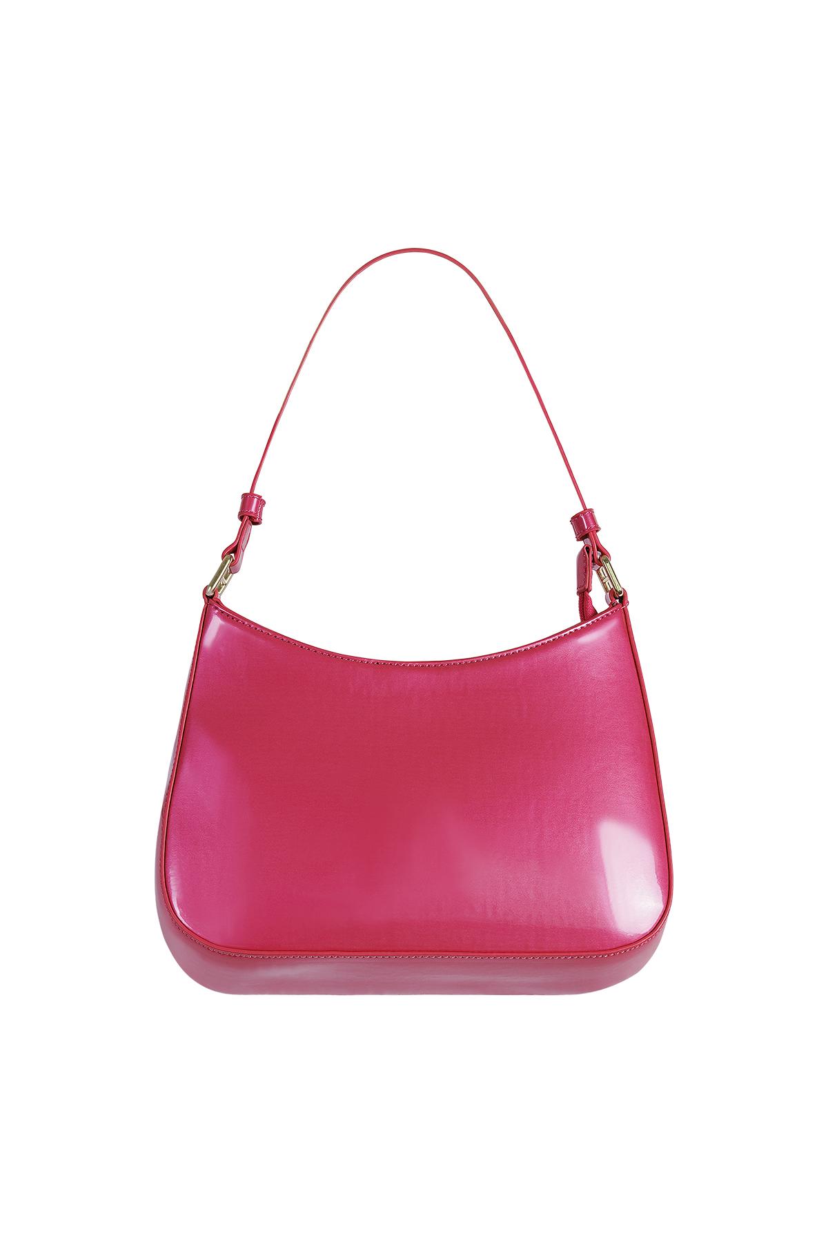 Handbag with lacquer look Pink PU