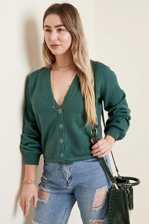 Verkürzte, kastige Strickjacke Schwarz M h5 Bild3