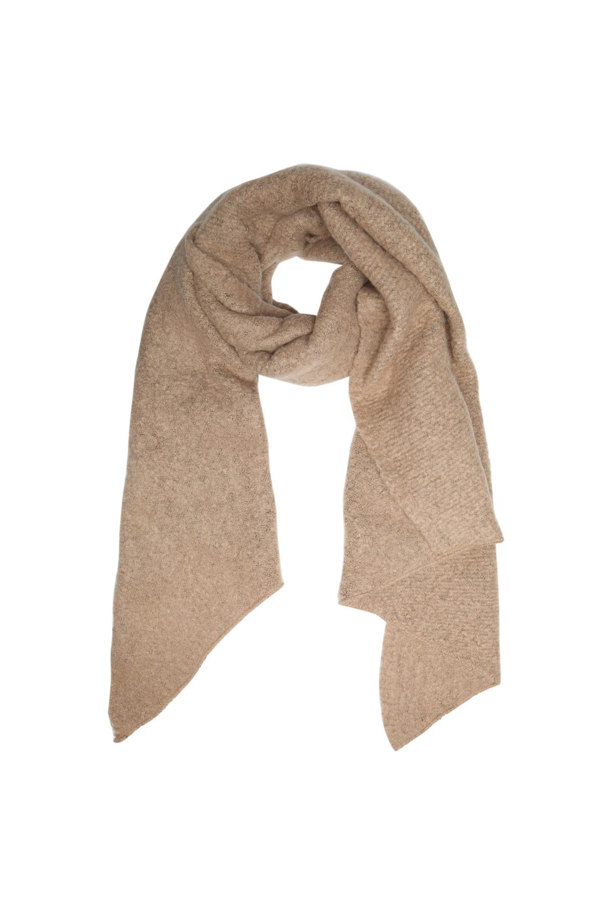 Soft winter scarf beige Polyester