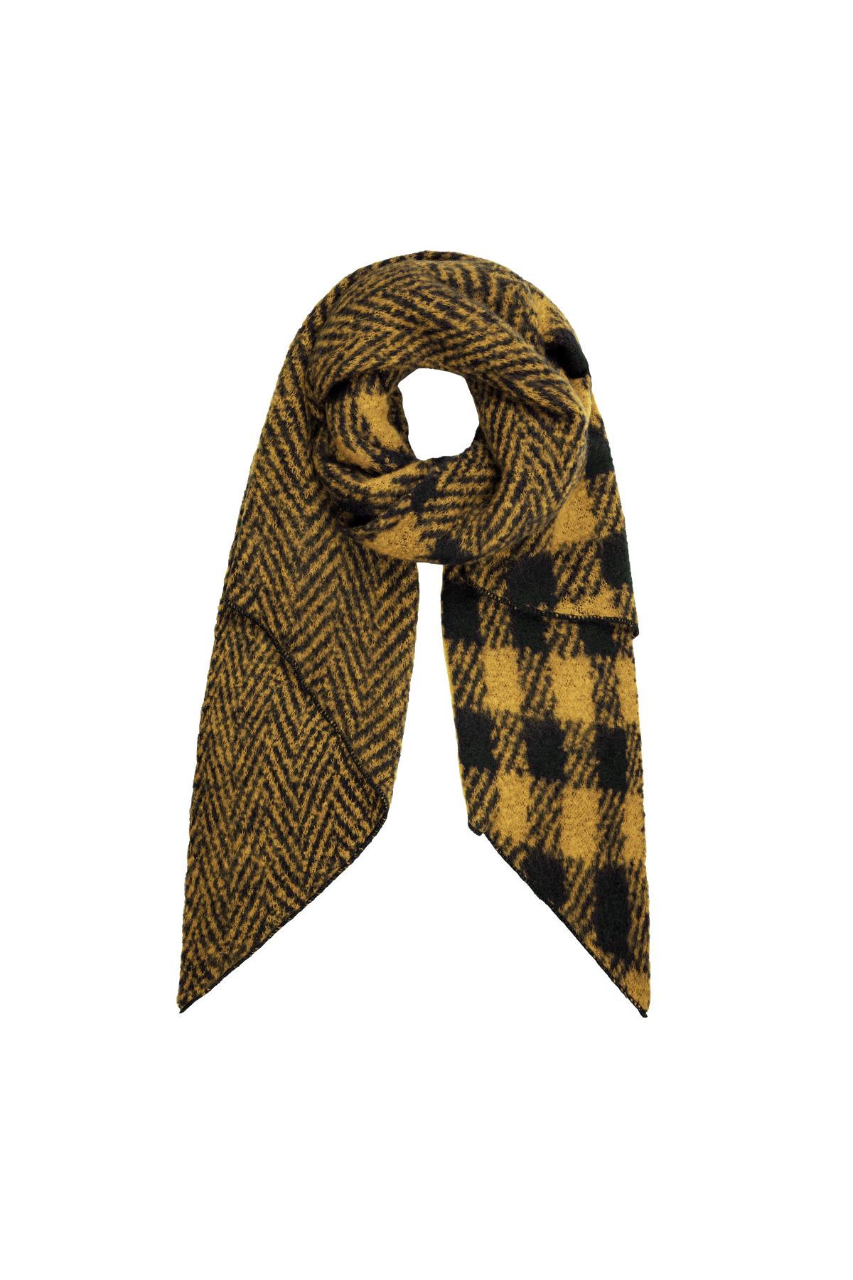 Checkered scarf Yellow Polyester