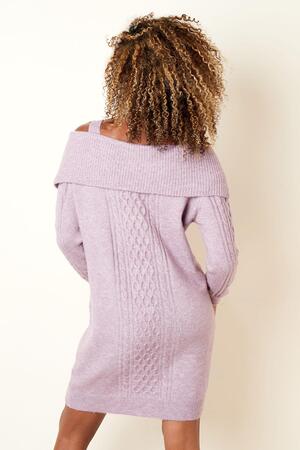 Kabelgebreide trui-jurk Roze S/M h5 Afbeelding4
