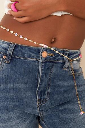 Waist chain with letter beads & pearls Gold Stainless Steel h5 Picture4