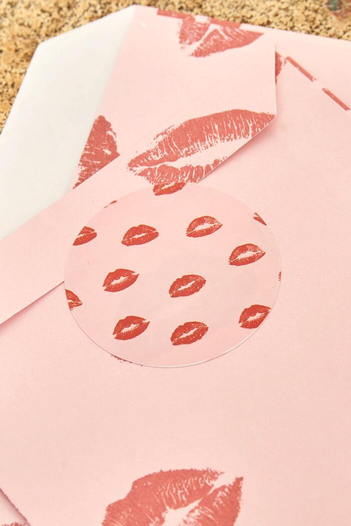Aufkleber Lippen Rosa Papier Bild2
