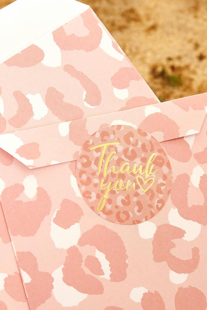 Pegatinas “Grácias” con estampado de leopardo rosa Paper Imagen2