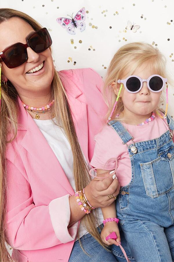 Erwachsene – Perlen und Herzen Sonnenbrillenband – Mutter-Tochter-Kollektion