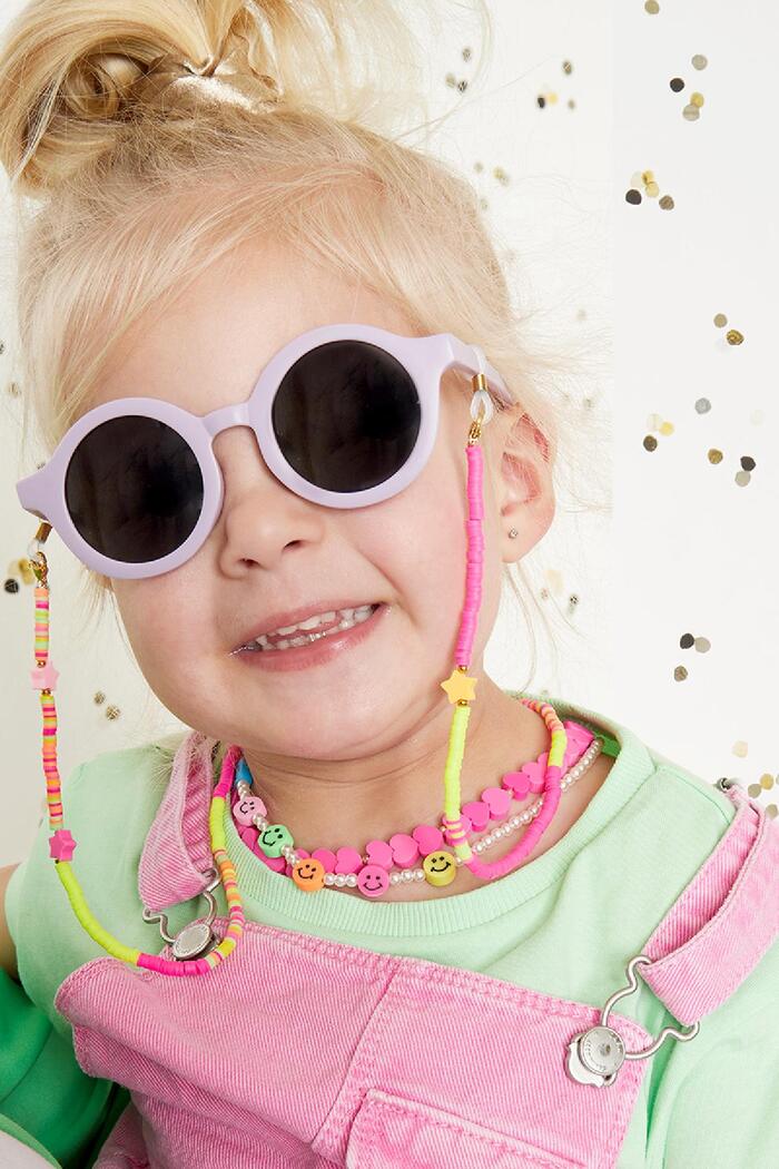 Adulte - Cordon de lunettes de soleil Neon Stars - Collection Mère Fille Rosé polymer clay Image3