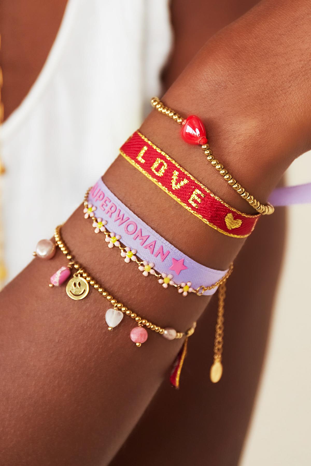 Armbandband Love Rot Polyester