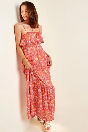 Robe Maxi Fleurs Vintage Rouge S h5 Image10