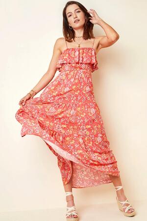 Robe Maxi Fleurs Vintage Rouge S h5 Image2