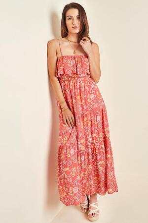 Robe Maxi Fleurs Vintage Rouge S h5 Image4