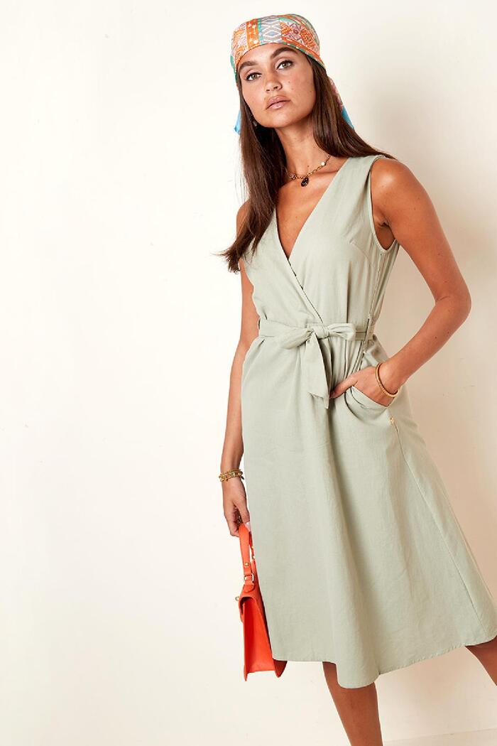 Cotton dress with pockets Off-white S Picture2