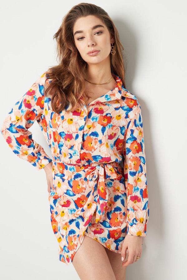 Flower print dress with button detail Multi M