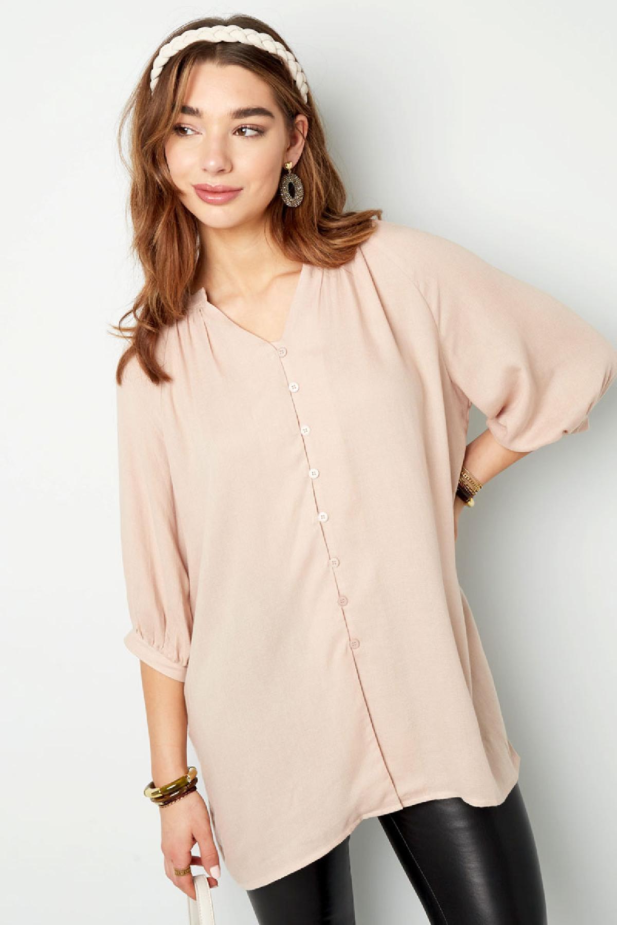 Basic blouse with buttons Coral M h5 Picture4