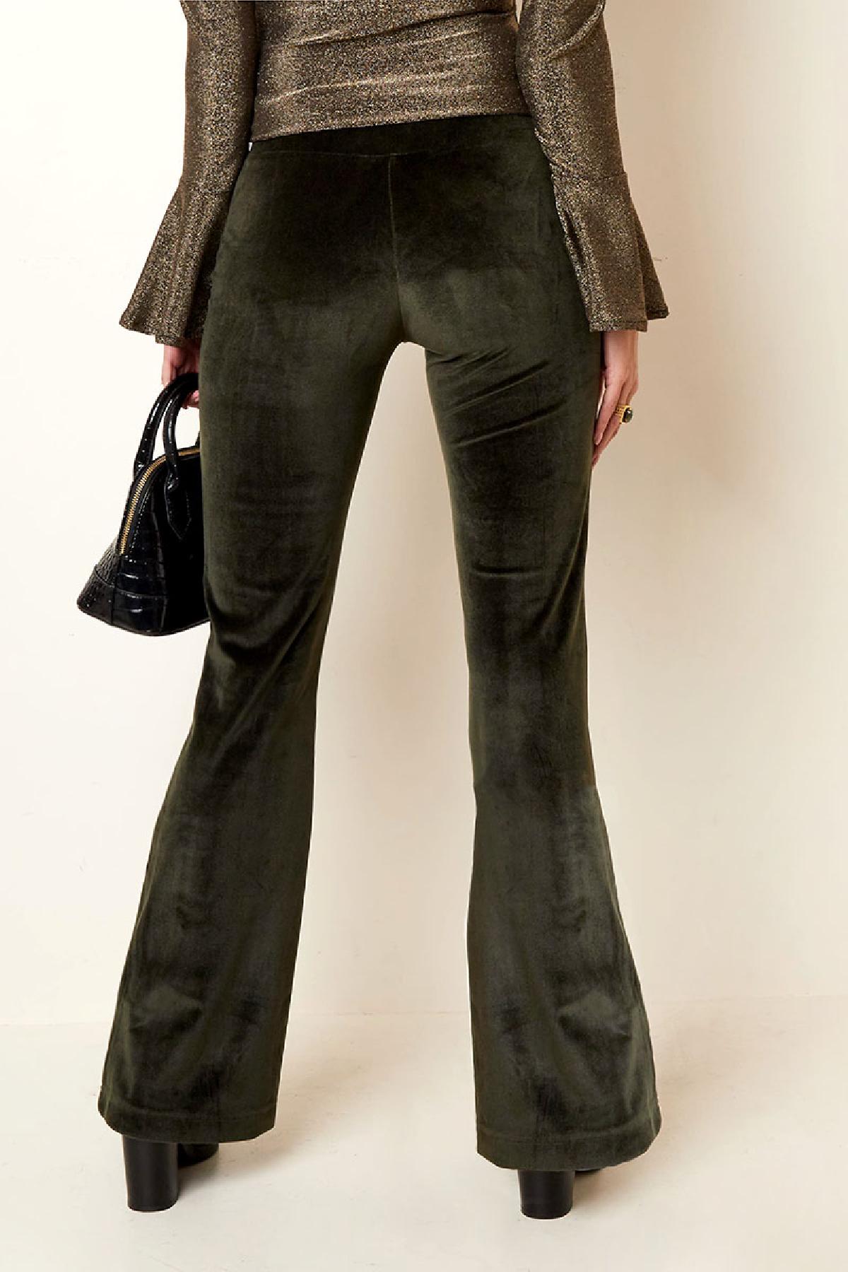 Velvet flared pants Yellow S Picture7