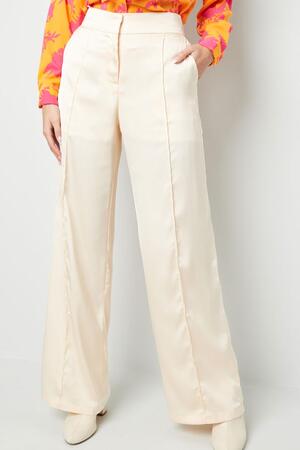 Pantalon glimmende stof Crème S h5 Afbeelding2