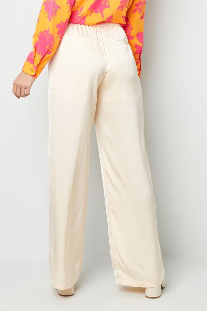 Pantalon glimmende stof Crème S Afbeelding6