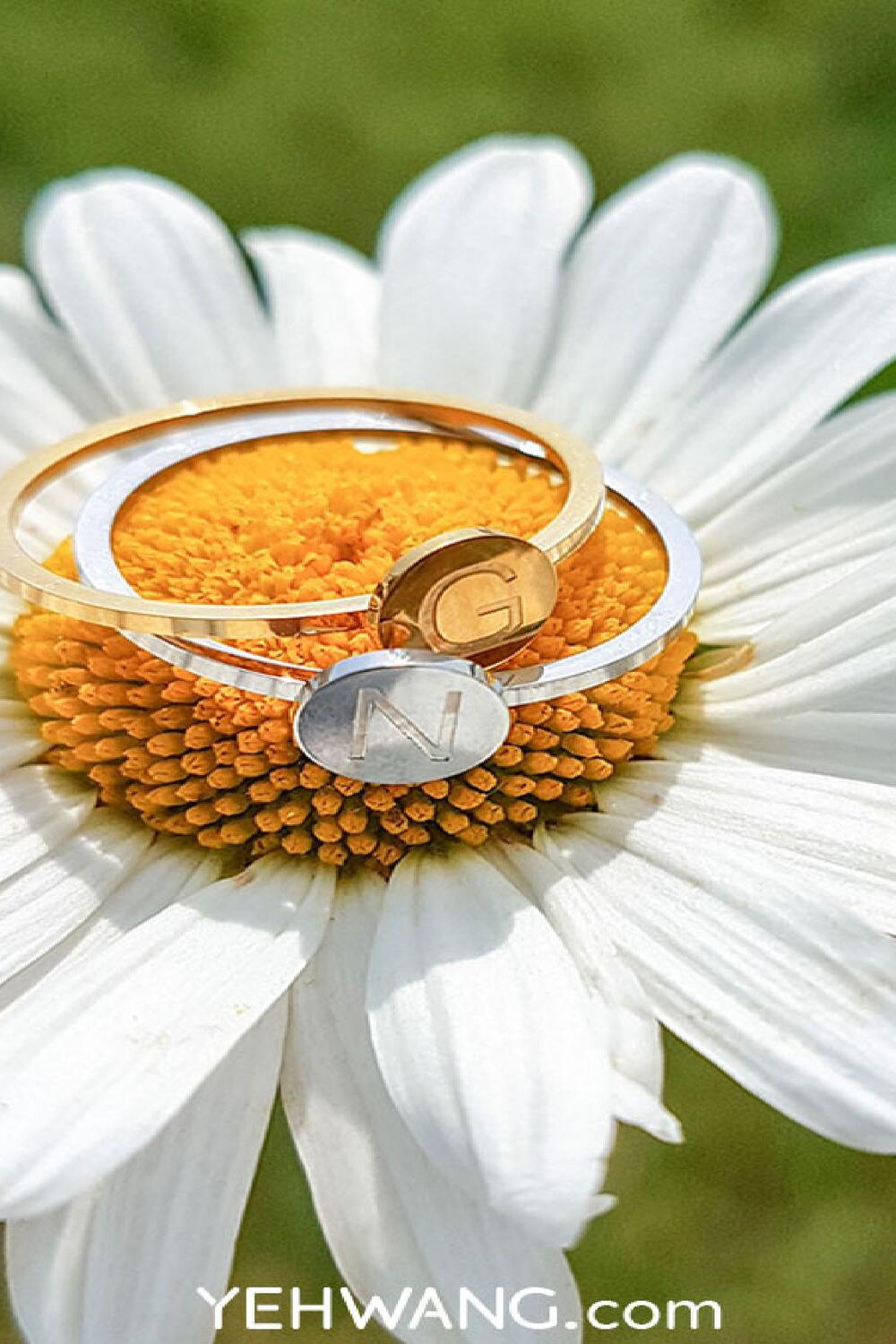 Ring Initials A #16 Goldfarbe Edelstahl h5Bild6